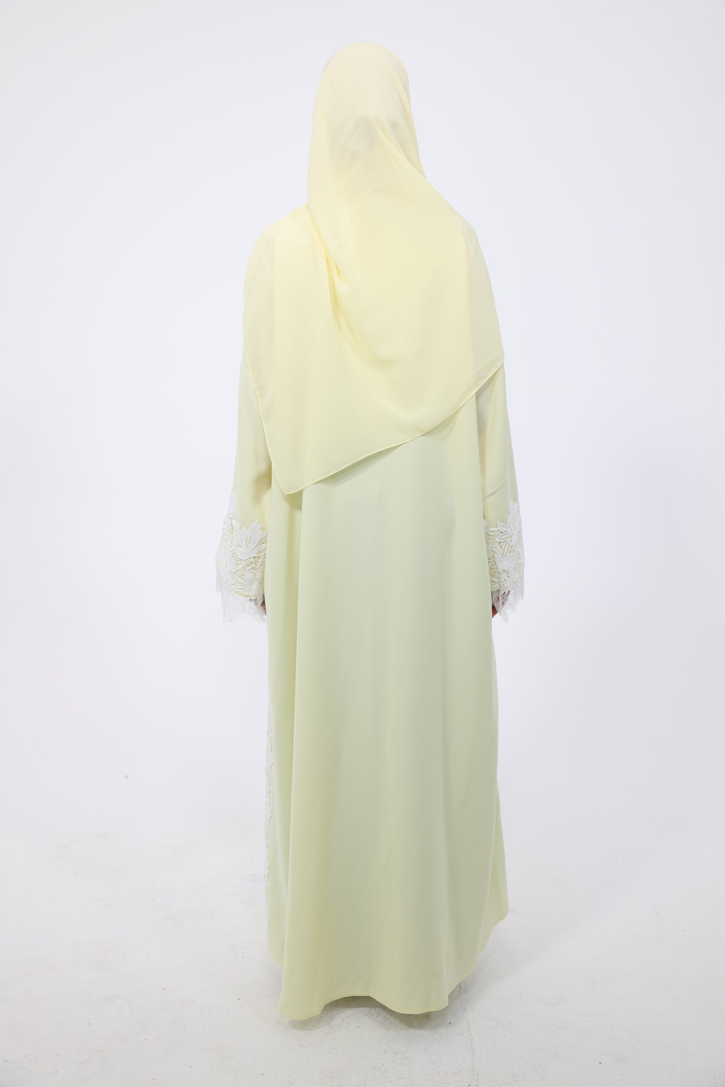 Jannah in Butter Yellow with White Lace