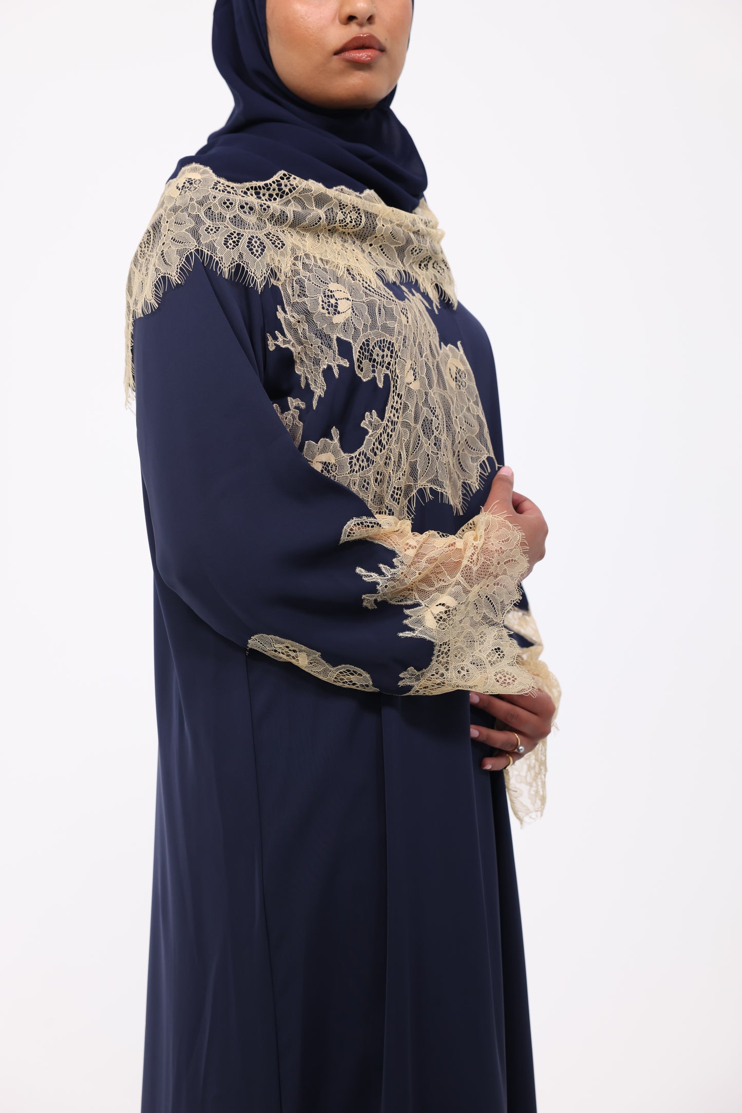 Inaaya in Navy and Butter Yellow Lace